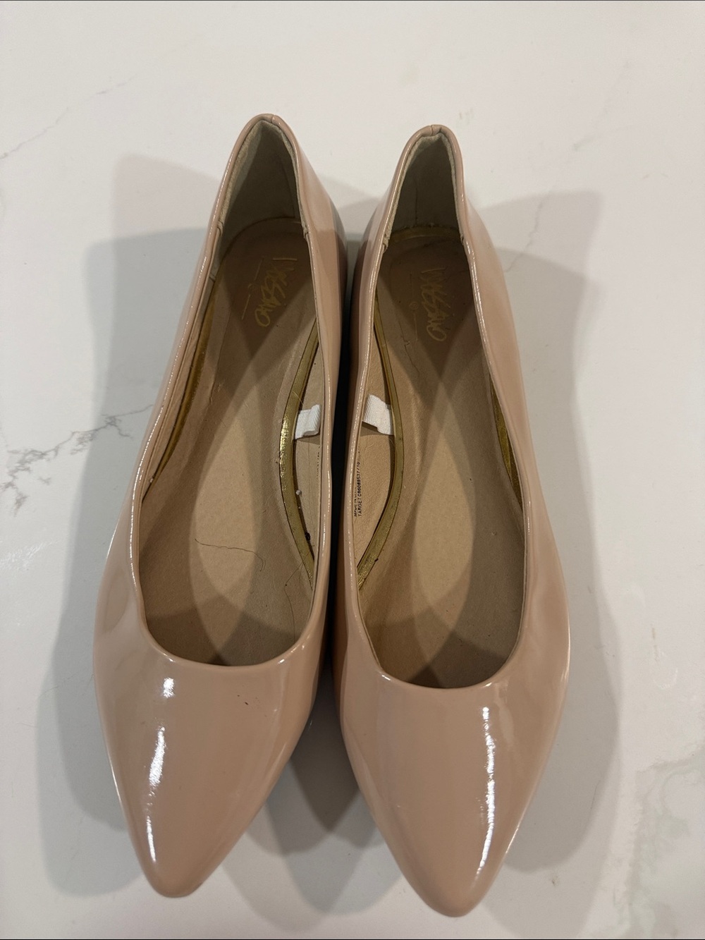 Mossimo Supply Co. Blush Patent Pointed-Toe Flats